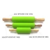 Color customized plastic rolling pin with wooden handle  baking kitchen rolling pin