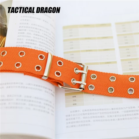Colorful Fabric Canvas Belt Double-Ring Buckle Canvas Webbing Belts