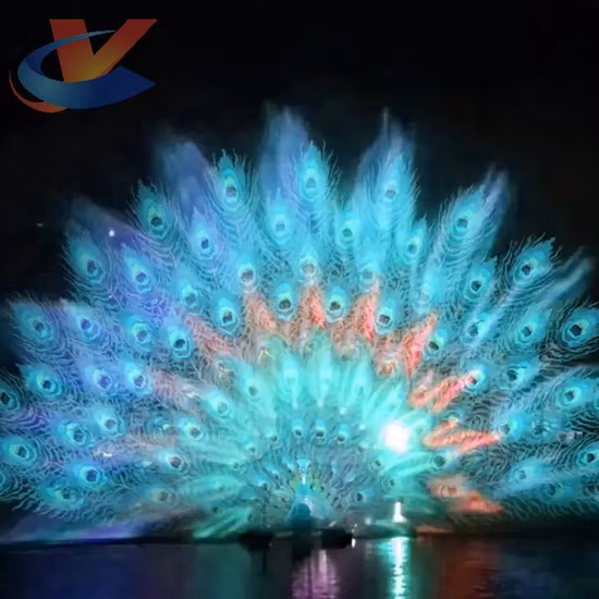 Colorful Multimedia Musical Water Curtain Movies with Screen Projector 2D 3D Water Fountain