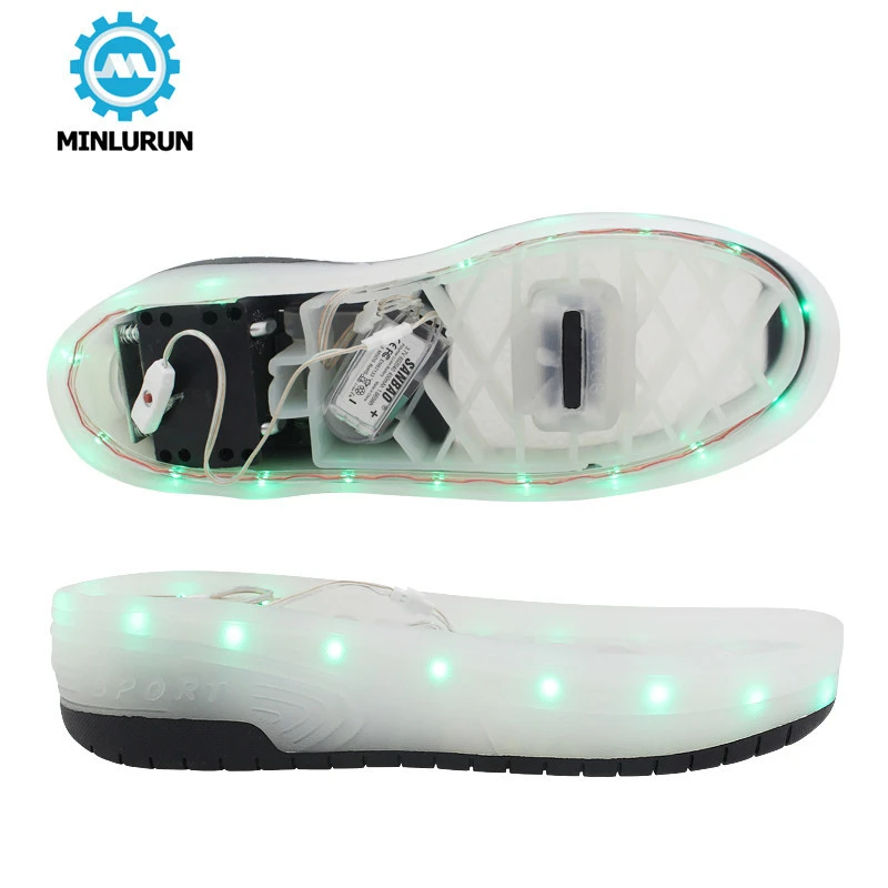 Colorful Rechargeable LED Light Rollerskate Skating Changeable Wheel Roller Outsole Skate Shoe Sole