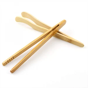 Cooking Toast Bread Pickles Wooden Toaster Tongs Tea Serving Food and Flipping Meat Bamboo Kitchen Tongs