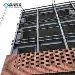 Curtain wall cladding facing clay terracotta brick