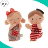 Custom high quality 10 inch soft plush girl and boy doll hand puppet manufacture in China
