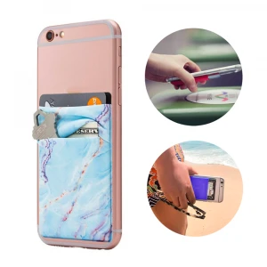 Custom Logo Printing Adhesive Sticker Smart Cell Phone Waterproof Silicone Biodegradable Wallet with Card Holder Pocket Pouch