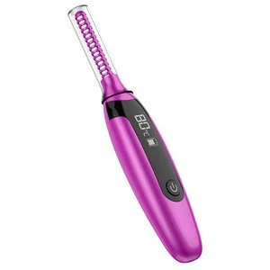 Custom Mini Portable Safety Ladies Electric Eyelashes Styling Holder Comb Heated Eyelash Curler