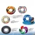Import Custom pattern pvc inflatable donut swimming ring with handles life buoy from China