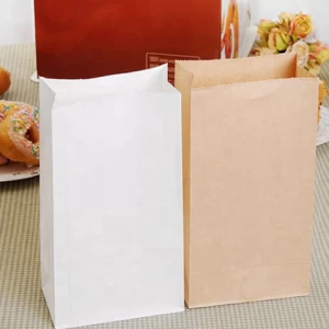 Custom size kraft paper food carrier bag for restaurant with free logo printing