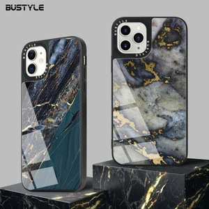 Custom UV Printed Marble Tempered Glass Phone Case For Samsung Galaxy S10 Shockproof Back Cover For iPhone Cases 11 XR 12 SE2020