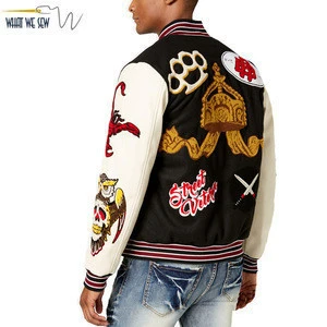Custom Your Own Embroidery Designs Men&#039;s Street Coat Veteran Varsity Jacket