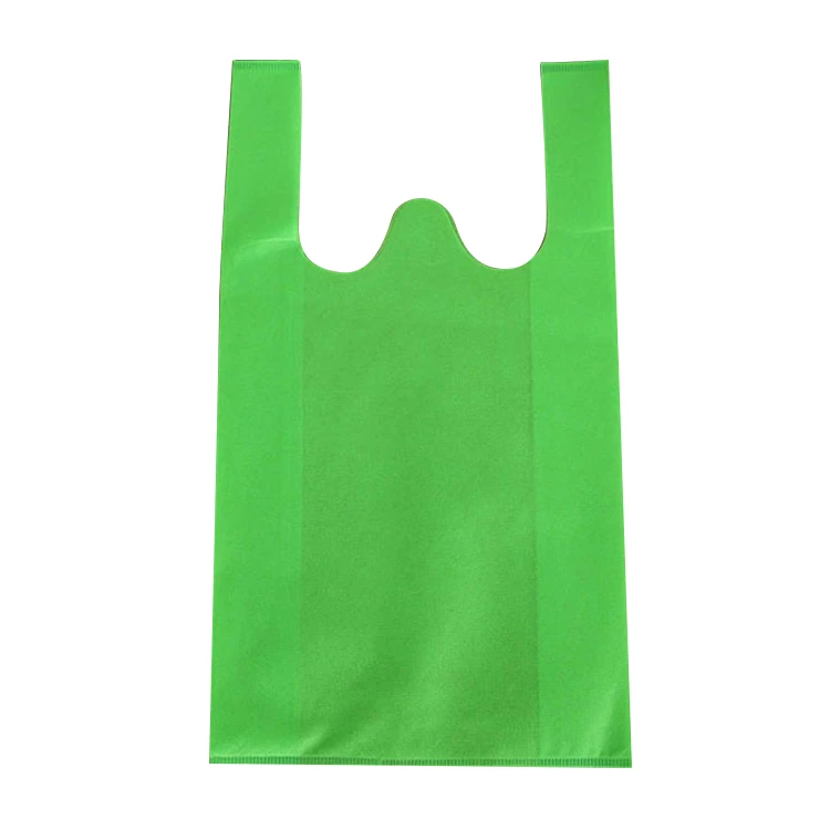 Customized 80 gsm w cut non- woven fabric vest shopping tote bag