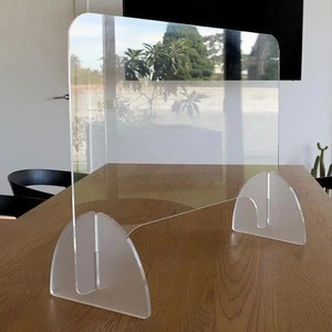 Customized Clear acrylic office screen partition perspex clear Acrylic protective board Anti Splashing Sneeze Guard Panel stand