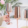 Customized Electroplating Gold Champagne Flutes Wine Glasses Parties, Weddings,Anniversaries Occasions,Birthday decorations