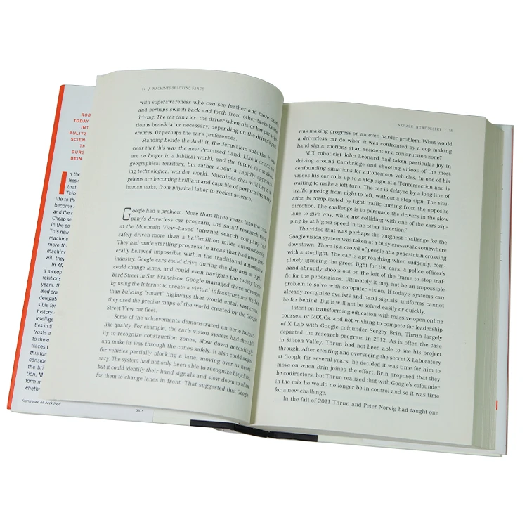 Customized English Novel Book Publisher Hardcover Book with Sewing Binding