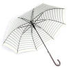 Customized logo pongee flower-printing stripe waterproof  windproof golf auto open straight umbrella with J-shape handle