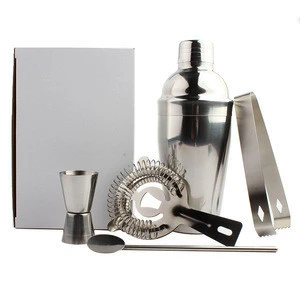 customized stainless steel bar tools 8 pcs bartender cocktail shaker set kit