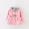 Cute Rabbit Ear Hooded Girls Coat New Spring Top Autumn Winter Warm Kids Jacket Outerwear Children Clothing Baby Tops Girl Coats