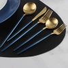 cutlery set 4/16/24pcs bulk gold plated black flatware sets tableware dinnerware