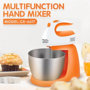 CX-6638 Kitchen Appliance High Speed Hand Mixer With 3.0L Stainless Steel Bowl In India Market