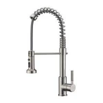 CYEN Long Neck Kitchen Faucet Torneira Cozinha Stainless Steel Kitchen Sink Brush nickle Faucet With Sprayer