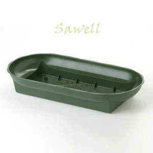 Dalton Bowl Floral Container Green Plastic Tray For Flower Arrangement and Decoration