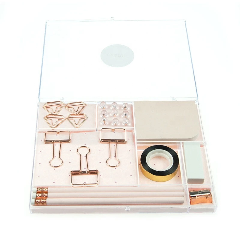 Delicate rose gold office stationery set