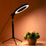 Dimmable LED Studio Camera Ring Light Photo Phone Video Light Lamp With Tripods Selfie Stick Ring Table Fill Light For Canon