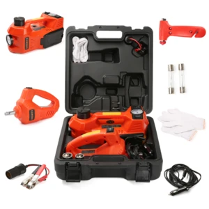DINSEN The whole set of car repair tool kit for 12V electric hydraulic jack and electric impact wrench.