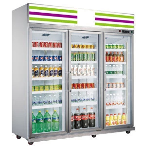 Display refrigerator  glass doors soft drink display refrigeration equipment