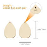 DIY jewelry accessories water drop shape wood chip teardrop wood chip log color painting pendant small daisy earring pendant