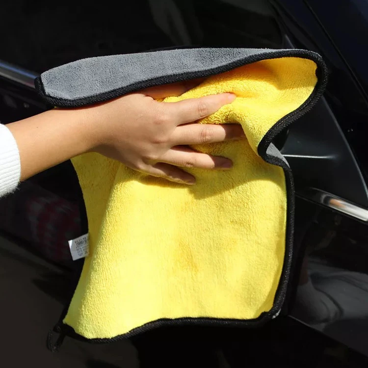 Double Side Coral Fleece Microfiber Cloth Micro Fiber Cloth Microfiber Towel Cleaning Cloth Washing Towel  For Car Care