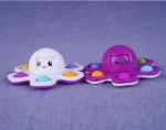 Double Side Push Bubbles Toy Stress Reliever Face Change Fidgets Reversible Flip Face Off Octopus Fidget Spinner