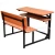 Import Durable Antique Double School Desk with Bench Attached School Desks and Chair from China