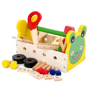 Durable Kids Play Set Pretend Tool Box Handmade Combination Toy