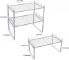 easy assembly multi-layer convenient bathroom square household removable  stainless steel storage basket shelf rack