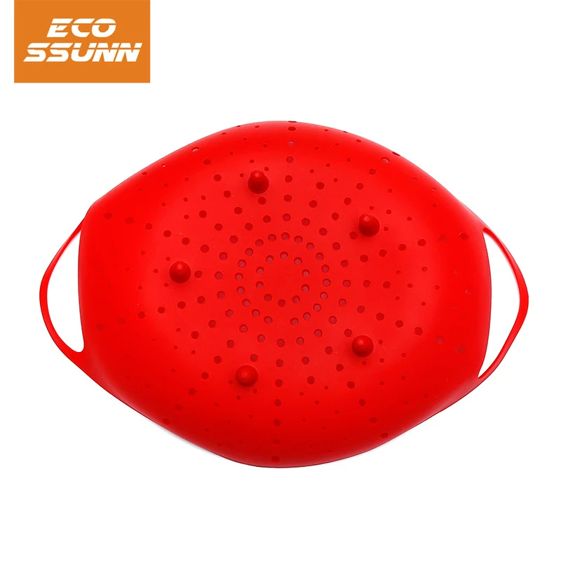 Eco-friendly Food Grade Collapsible Foldable silicone food Vegetable Seafood Cooking Steamer Basket