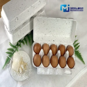 Egg carton Eco-friendly Non-plastic Biodegradable Seaweed extract 10 holes Upcycling Little dust Buffer effect Made in Korea