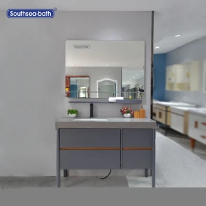 Egypt luxury mirror cabinet plywood bathroom vanity cabinet with sink