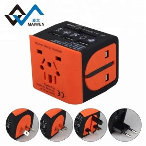 Electrical Socket European/American/Australia/UK Plugs Adaptors All in One International Travel Adapter with USB Charger