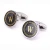 Elegant custom round cuff links metal copper initial letter cufflinks for men
