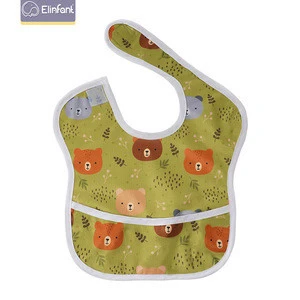 Elinfant Reusable baby bib for girls and boys easy to clean baby bib waterproof Baby Bib