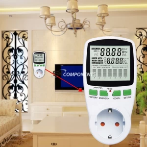 EU Digital LCD Energy Meter Wattmeter Wattage Electricity Kwh Power   Measuring Outlet Power Analyzer Power Energy  Meter
