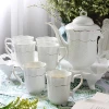 European Ceramic Teacup Set Bone China Tea Coffee Set 1 Teapot 6 Cups and 1Tray