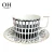 Import European style bone china coffee cup set for afternoon tea decal craft ceramic coffee cup and saucer for party event rental from China