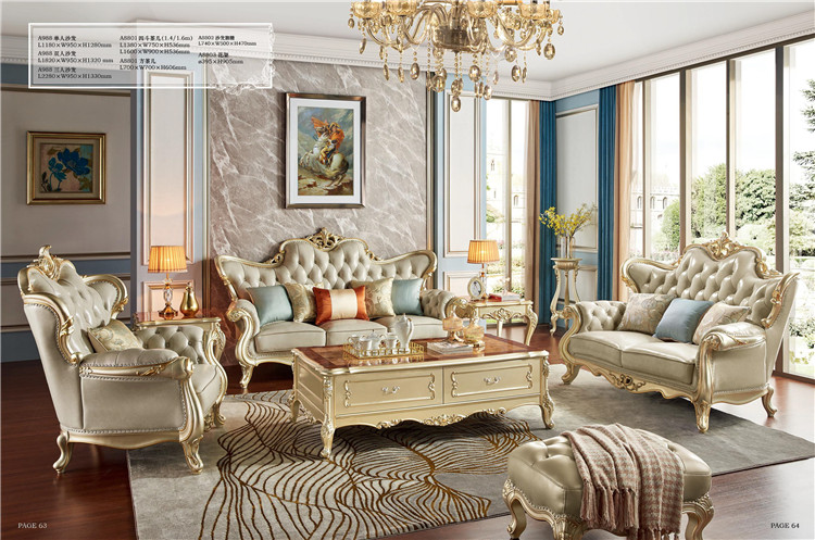 Buy European Style Classic Luxury Solid Wood Living Room Furniture Sets ...