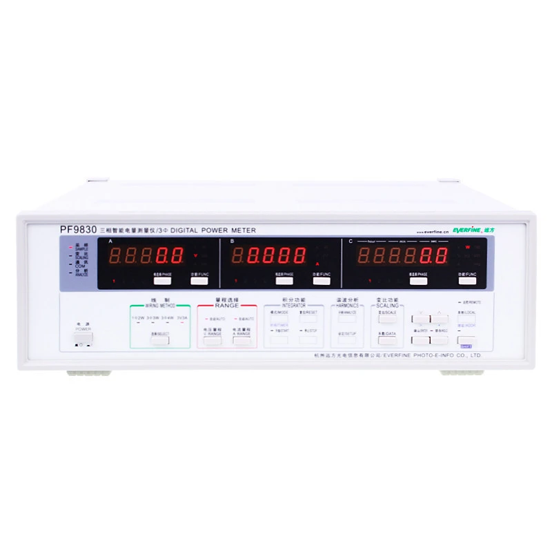 EVERFINE 50A/10A/2A PF9830 Full Function Type Triphase Digital Power Meter Tester