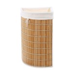 Factory Direct Bamboo Corner Hamper Foldable Storage Laundry Basket Household Living Room Cabinet