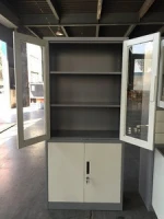 Factory direct sales steel swing metal storage office equipment with half glass door