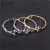 Import Factory Price Open CZ Crystal Rose Gold Fashion Stainless Steel Jewellery Gold Bangle Bracelet from China