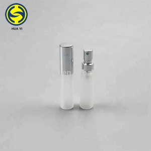 Factory sell frosted 5ml tube glass perfume spray bottle mini spray perfume glass bottle