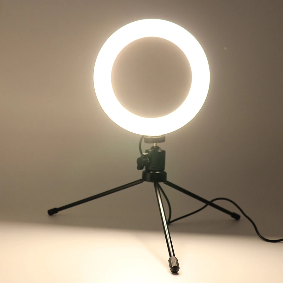 Factory Wholesale 6 Inch Dimmable LED Tabletop Makeup Circle Fill Light